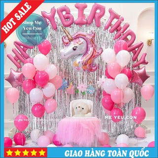 Trang Trí Sinh Nhật Bé Gái Tuổi Ngựa Tặng Kèm Đồ Bơm Băng Dính, Bóng Bay Hình Ngựa Trang Trí Tiệc Cho Bé 💞 FREESHIP💞