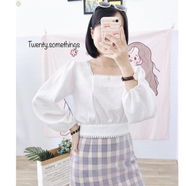 ÁO CROPTOP THẮT NƠ LƯNG PHỐI REN (video/ảnh thật/ sẵn) Đẹp 💝
