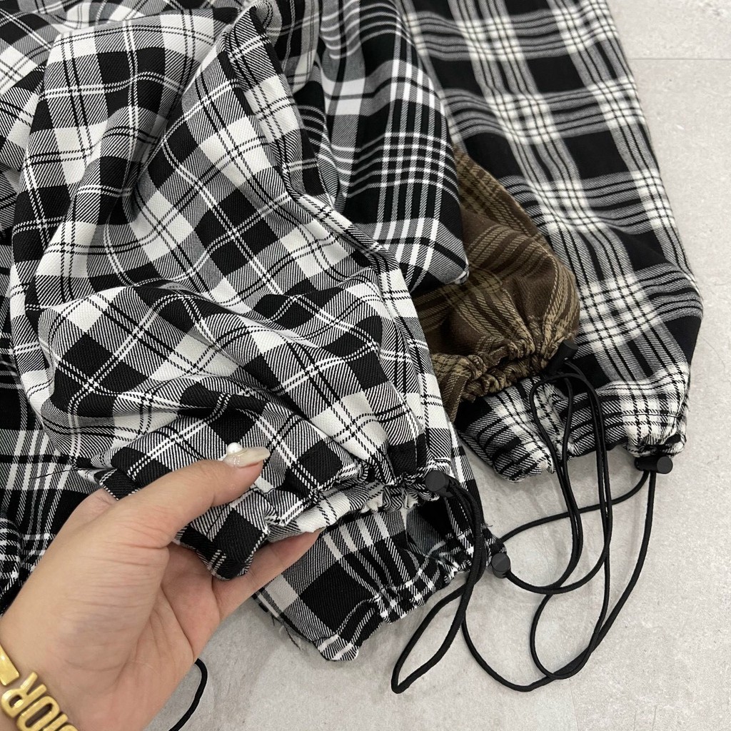 Quần Kẻ Caro Nữ, Quần Caro Bo Gấu Rút Dây Dáng Thể Thao Hàng QC Loại 1 Chất Thô (Ảnh Thật Và Video Tự Quay) | BigBuy360 - bigbuy360.vn