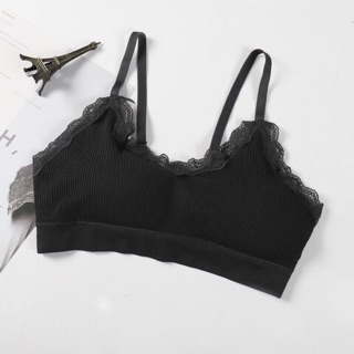 Bralette thun viền ren