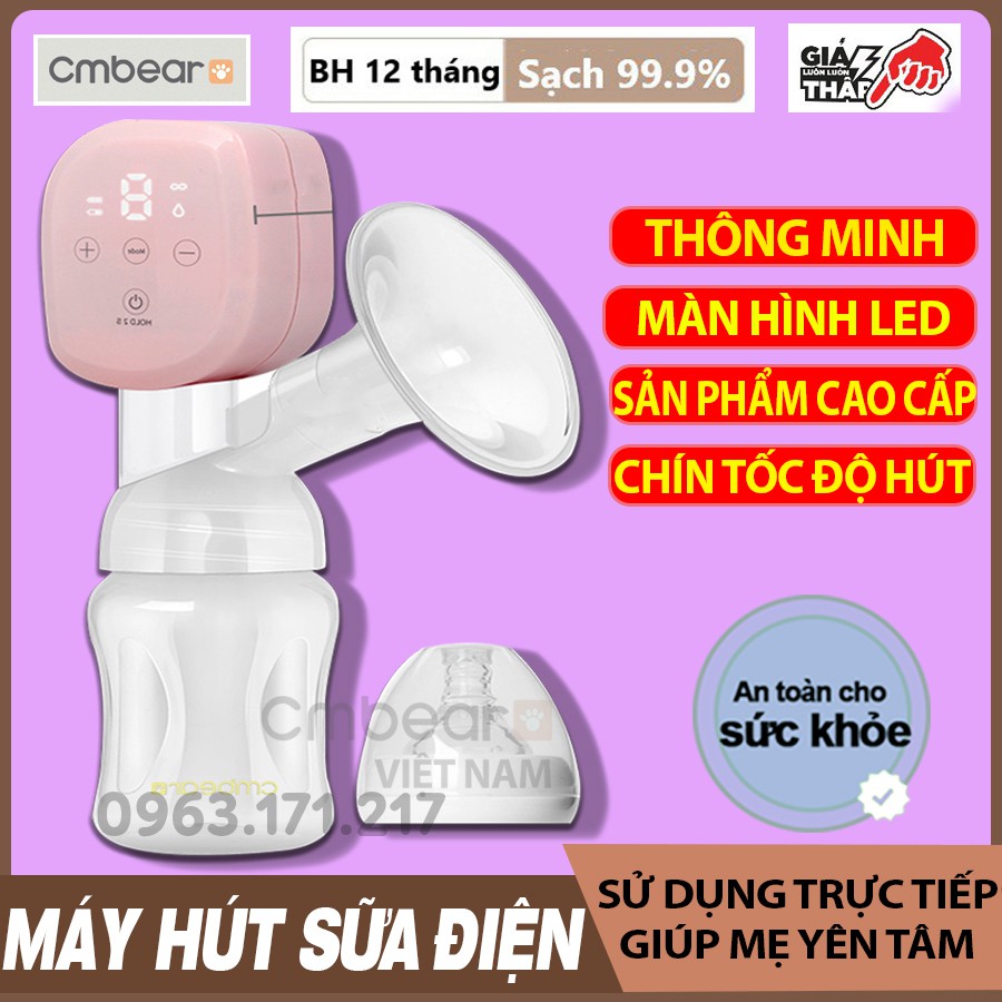 Máy hút sữa điện đơn dùng pin sạc di động cao cấp CMBEAR chất liệu cao cấp tuyệt đối an toàn cho mẹ và bé - CMB21