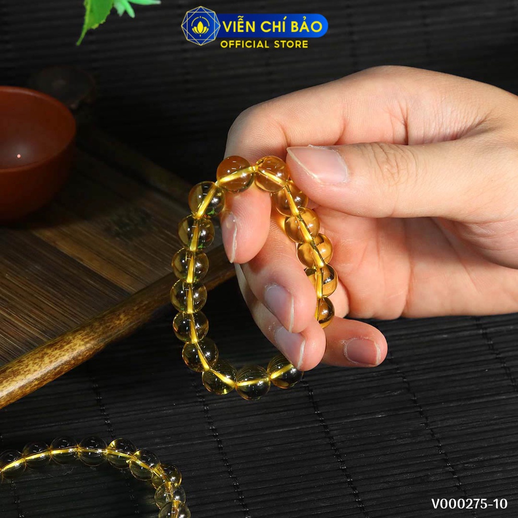 Vòng tay phong thủy đá vàng đậm thời trang phụ kiện trang sức Viễn Chí Bảo V000275