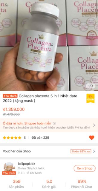 Collagen placenta 5 in 1 Nhật date 2022 ( tặng mask ) | BigBuy360 - bigbuy360.vn
