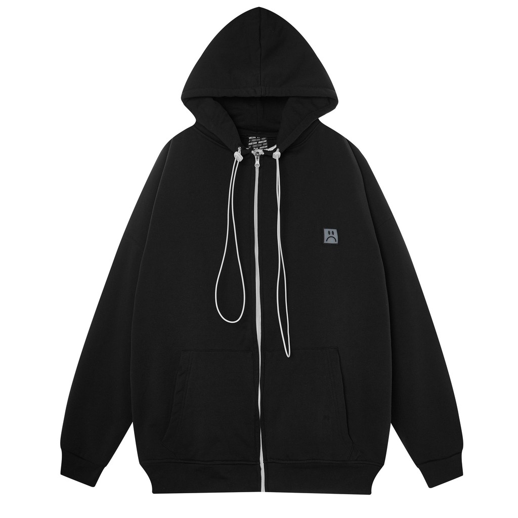 [Mã SKAMA06 giảm 8% TỐI ĐA 50K đơn250K] HOODIE FULLZIP "STORY" DOUBLE LABEL BLACK