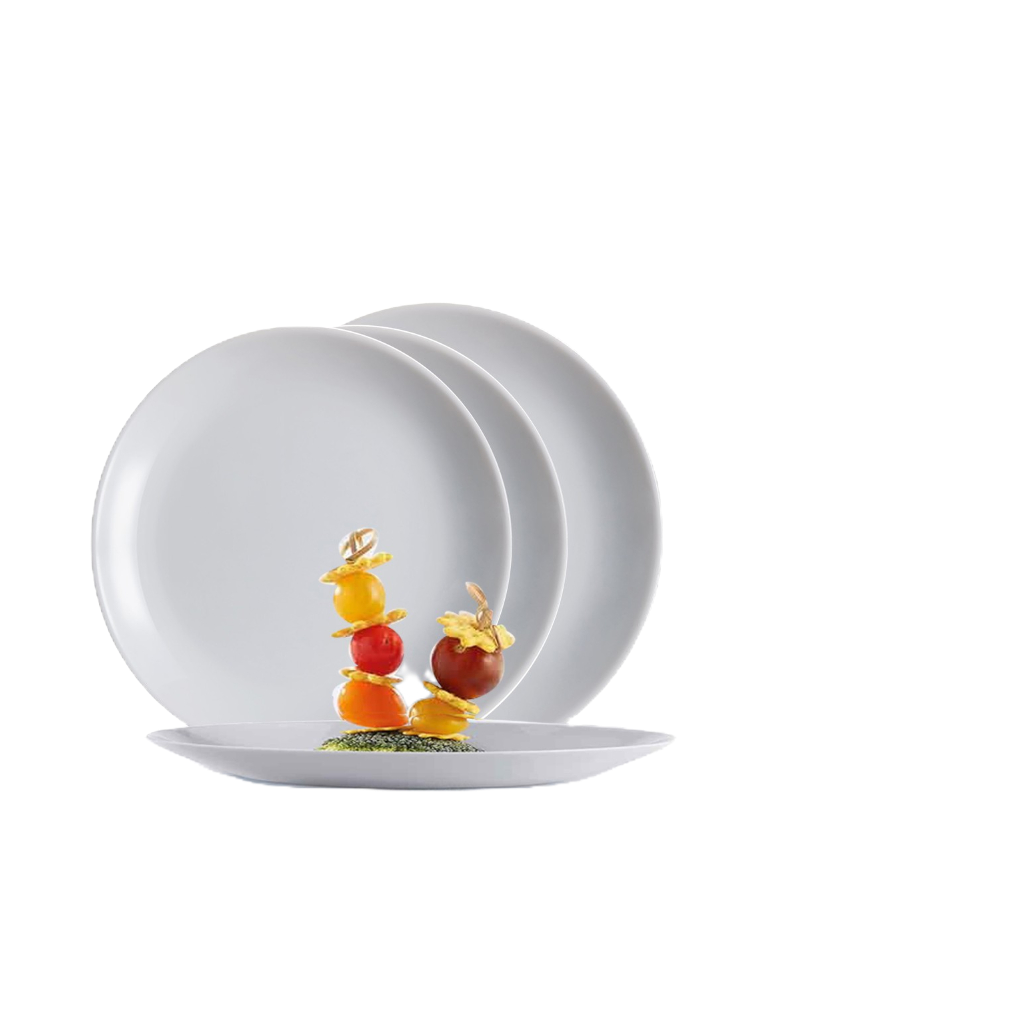 Set 4 đĩa thủy tinh Luminarc Diwali Granit màu ghi DW4C (P0704*2 + P0870*2)