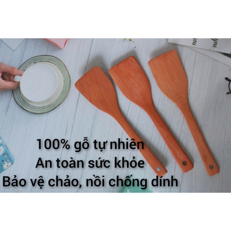 Thìa Gỗ, Muôi Gỗ, Sạn Gỗ Siêu Rẻ - Chất liệu gỗ nhãn, siêu nhẹ - Sơn bóng dầu thực phẩm