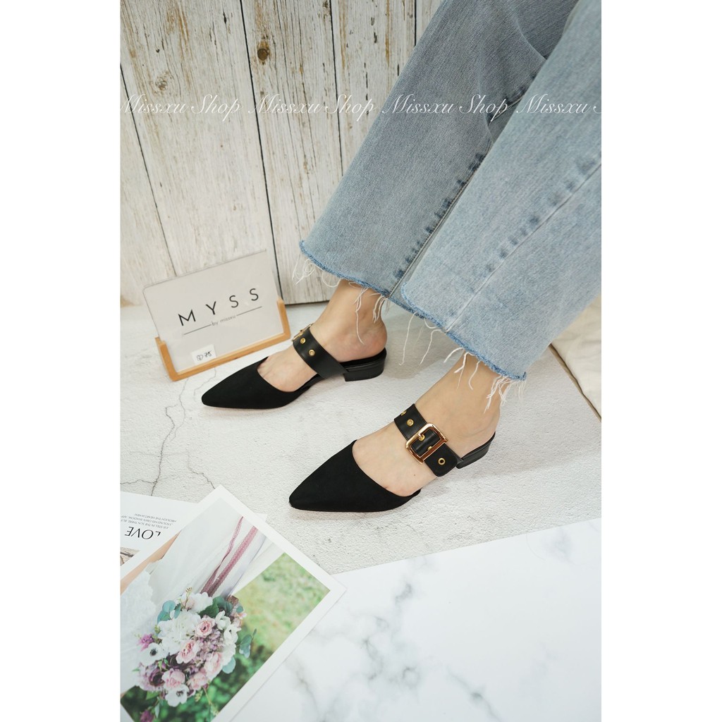 Giày sục nữ mũi nhọn cài khoen 2cm thời trang MYSS - SU50