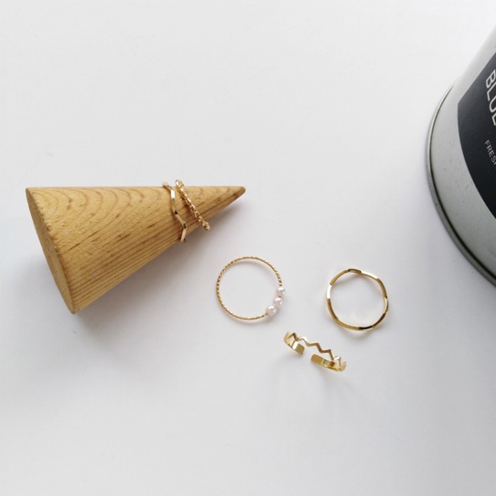 Set 5 Nhẫn Đeo Ngón Tay Thiết Kế Đơn Giản Nhiều Màu Sắc Thời Trang Cho Nữ