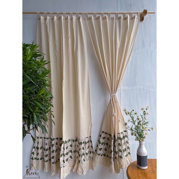 RÈM BÈO LÁ TRÒN  Phong Cách Vintage, Trang Trí Cửa Sổ