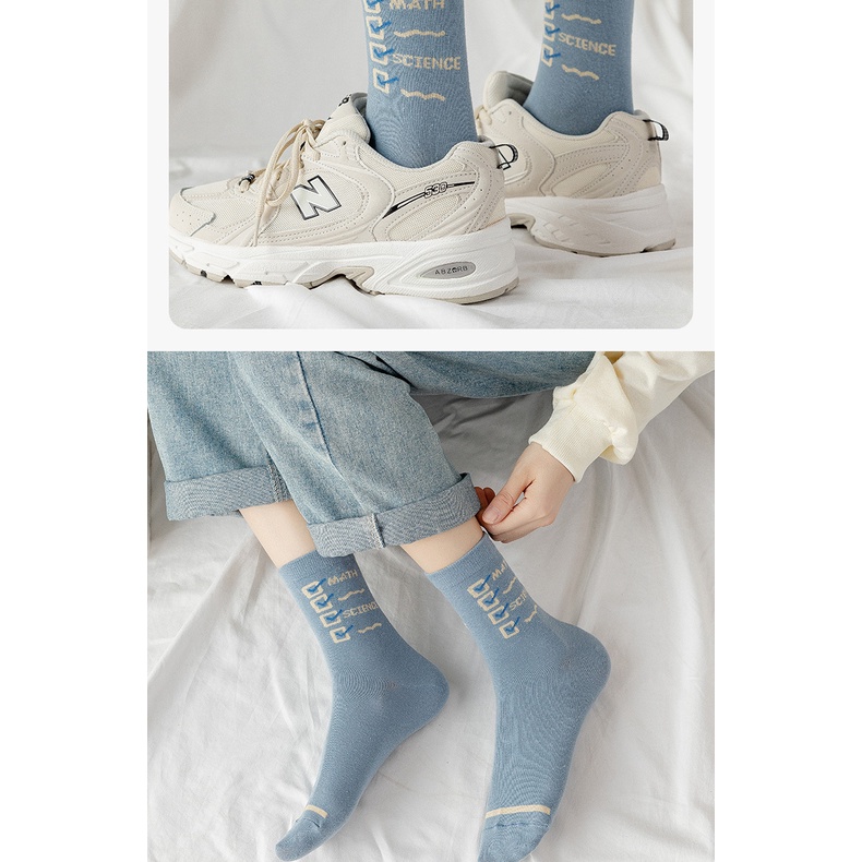 In stock cute Japanese ins style mid-calf socks tide outside women's socks cotton soft