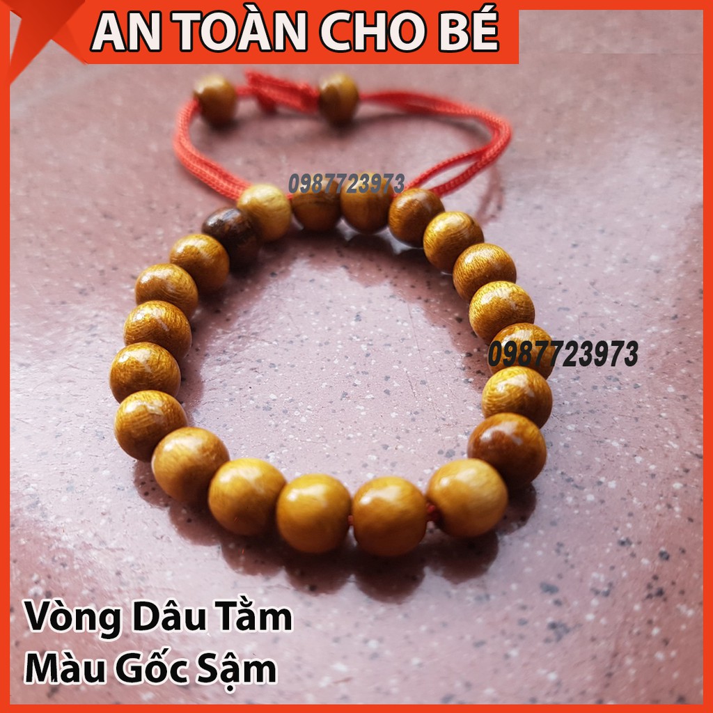 Vòng Dâu Tằm Màu Gỗ Dâu Gốc Cho Bé Ngủ Ngoan