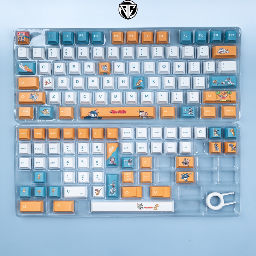 Keycap Tom and Jerry 130 nút bàn phím cơ THICK PBT IN DYESUB