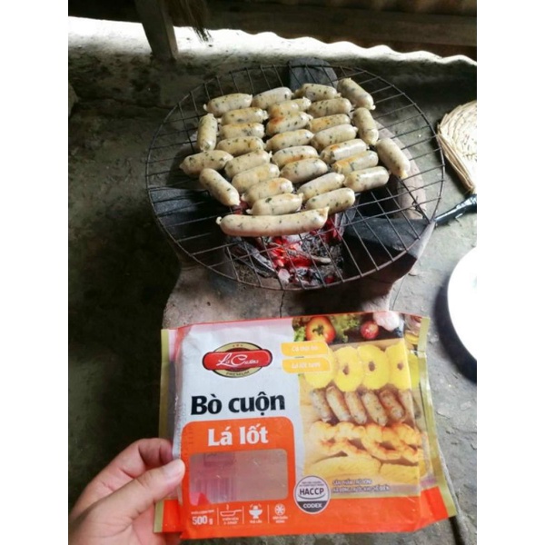 Chả bò lá lốt / Bò cuộn lá lốt 500g Lacusina LCFOODS