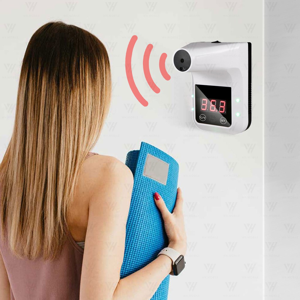 Nhiệt Kế Hồng Ngoại K3 Pro Gắn Tường Có Chuông Cảnh Báo Đa Năng Cho Văn Phòng