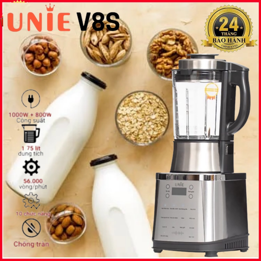 Máy Làm Sữa Hạt, Máy Nấu Sữa Hạt Công Suất 1800W Đa Năng Chính Hãng Bảo Hành 12 Tháng Xay Hạt Siêu Mịn