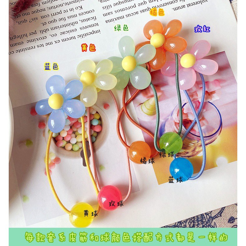 Set 5 Dây Cột Tóc Co Giãn Nhiều Màu Sắc Cho Bé Gái