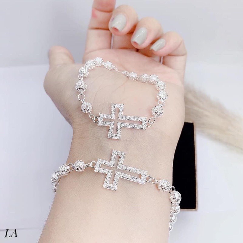 Lắc tay nữ bạc thật quả cầu kim tiền mặt thánh giá chiêu tài hút lộc nhiều may mắn - Kho sỉ bạc Nhất Linh