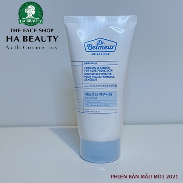 Sữa rửa mặt cho da mụn nhạy cảm cấp ẩm sạch sâu The Face Shop Dr Belmeur Amino Clear Foaming Cleanser 150ml