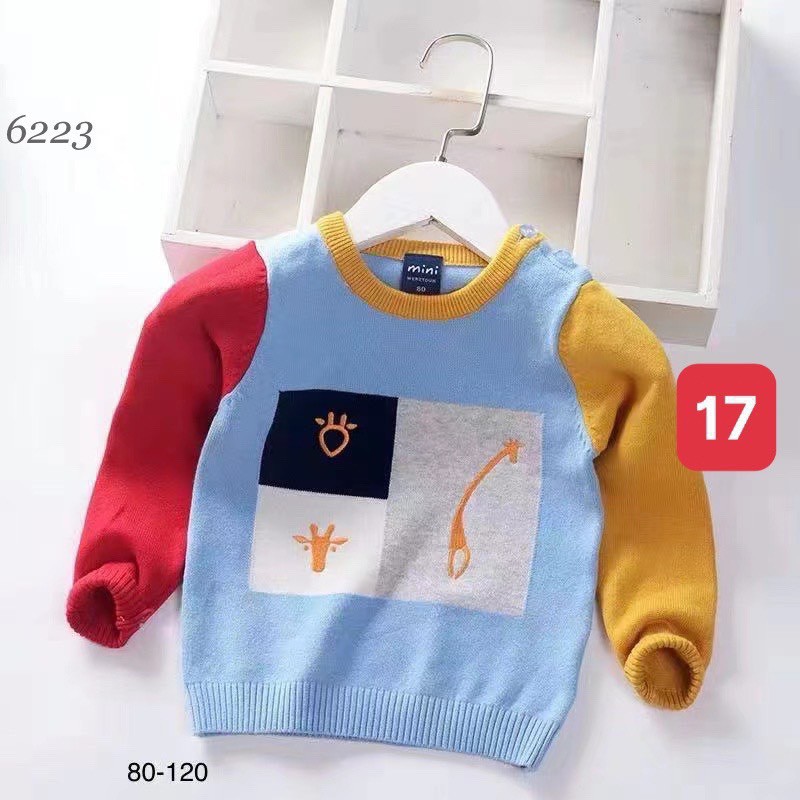 Áo len cổ tròn các mẫu bé trai, chất len mềm đẹp không xù không giãn Ảnh thật RIo chụp hàng có sẵn kèm video