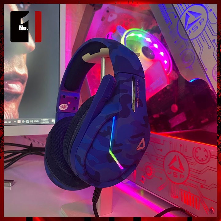 Tai Nghe Nhạc Headphone Gaming Chụp Tai Có Dây ESPORT VX3 Led RGB Tai Nghe Game Thủ Có Mic Máy Vi Tính Laptop Pc