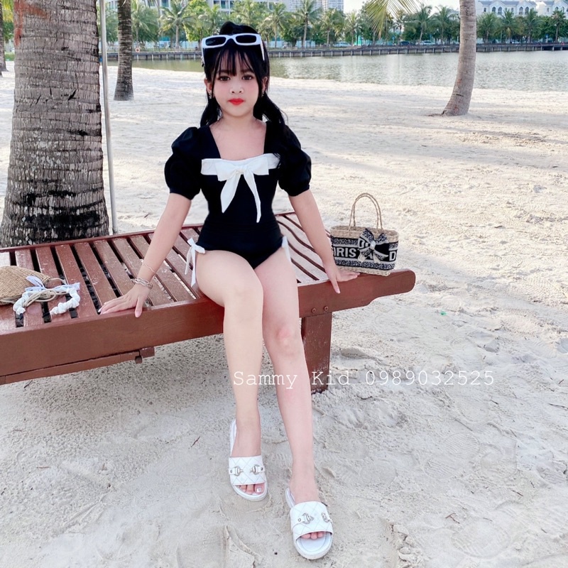 Bikini Nơ lụa tiểu thư cho bé gái size đại 15-41kg điệu đà sang chảnh
