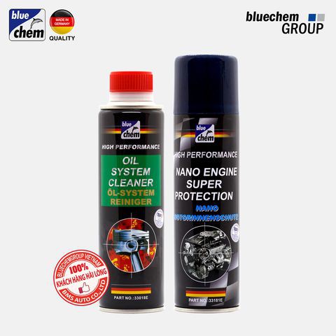 Combo dung dịch súc động cơ Bluechem Oilsystem Cleaner và Nano Protect bảo vệ động cơ Bluechem 250ml