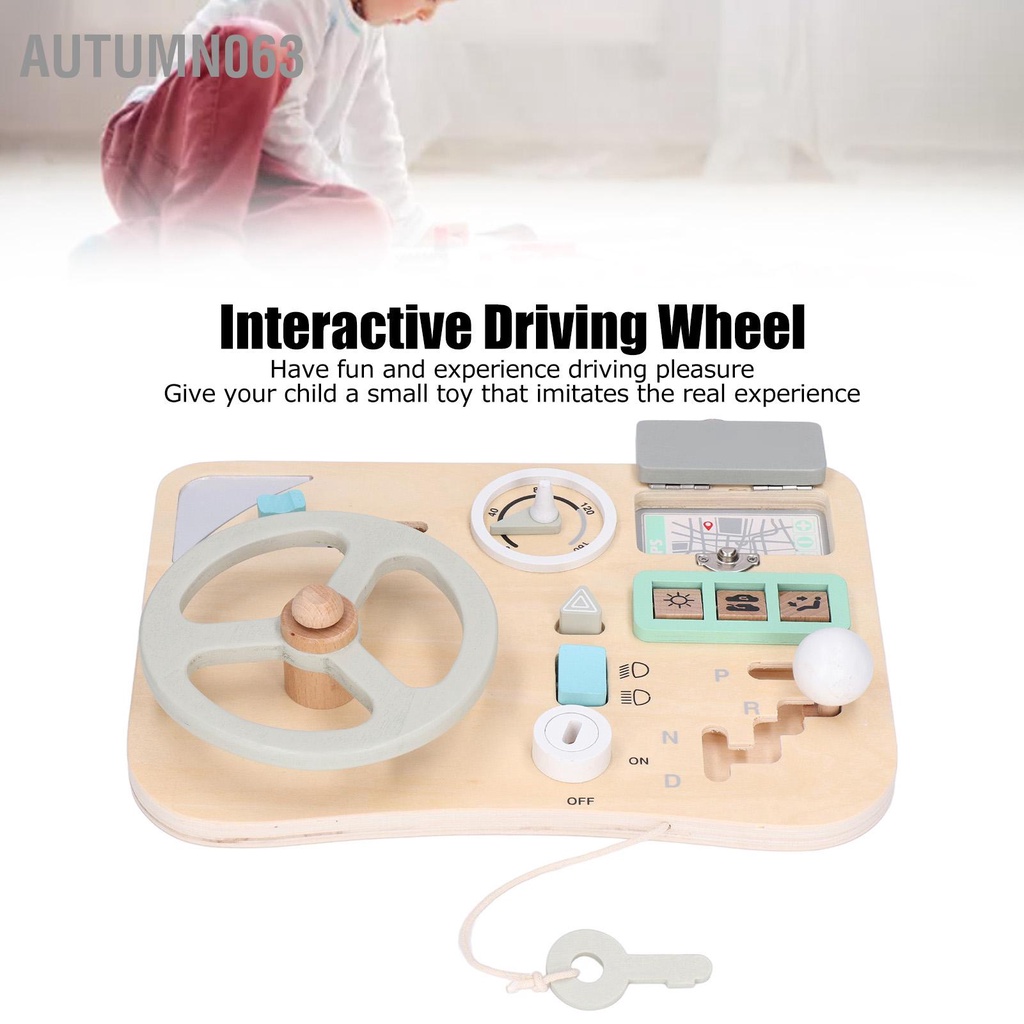 Đồ chơi vô lăng Montessori Màu sắc phù hợp với đồ giả lái xe bằng gỗ giáo dục sớm Autumn063