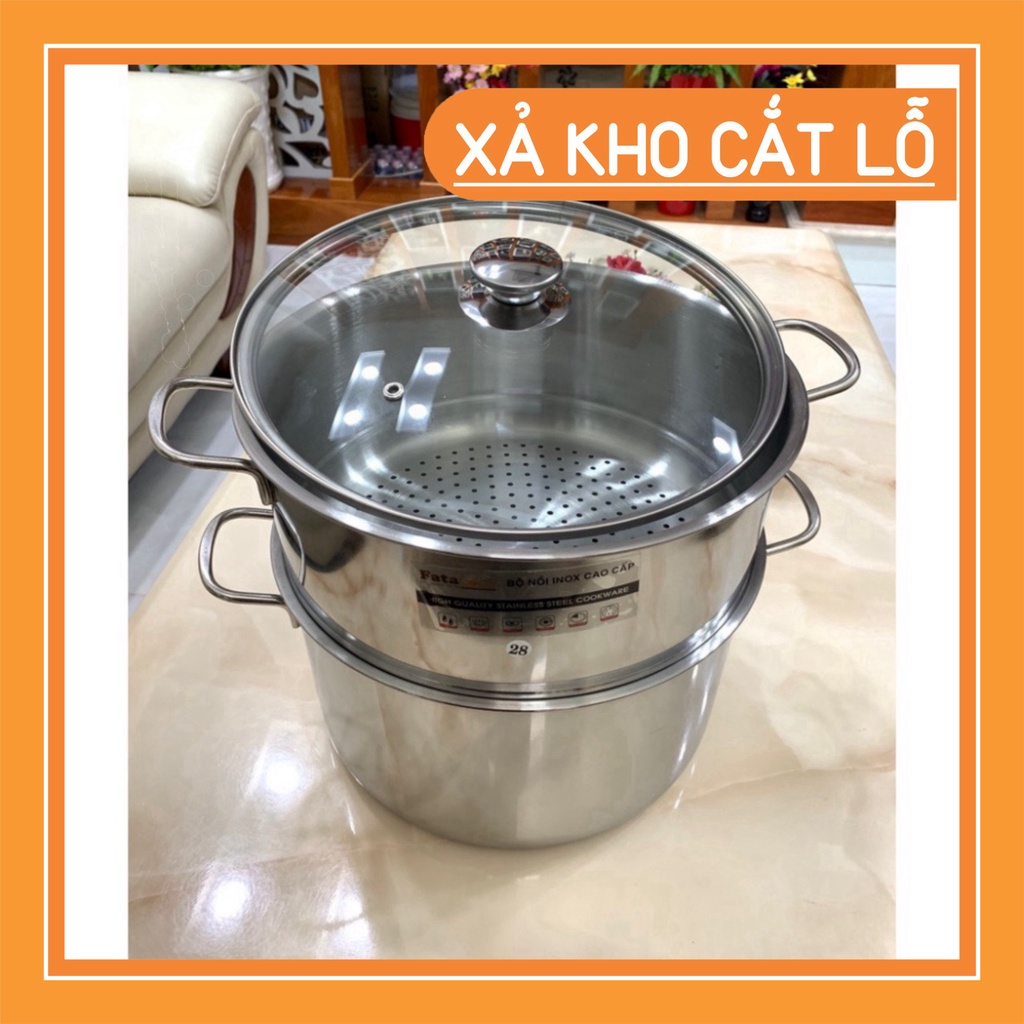 Nồi xửng hấp Fata Cook inox,hấp bánh bao,gà,cá,xôi đường kính 28cm sử dụng mọi loại bếp THOHUNG113
