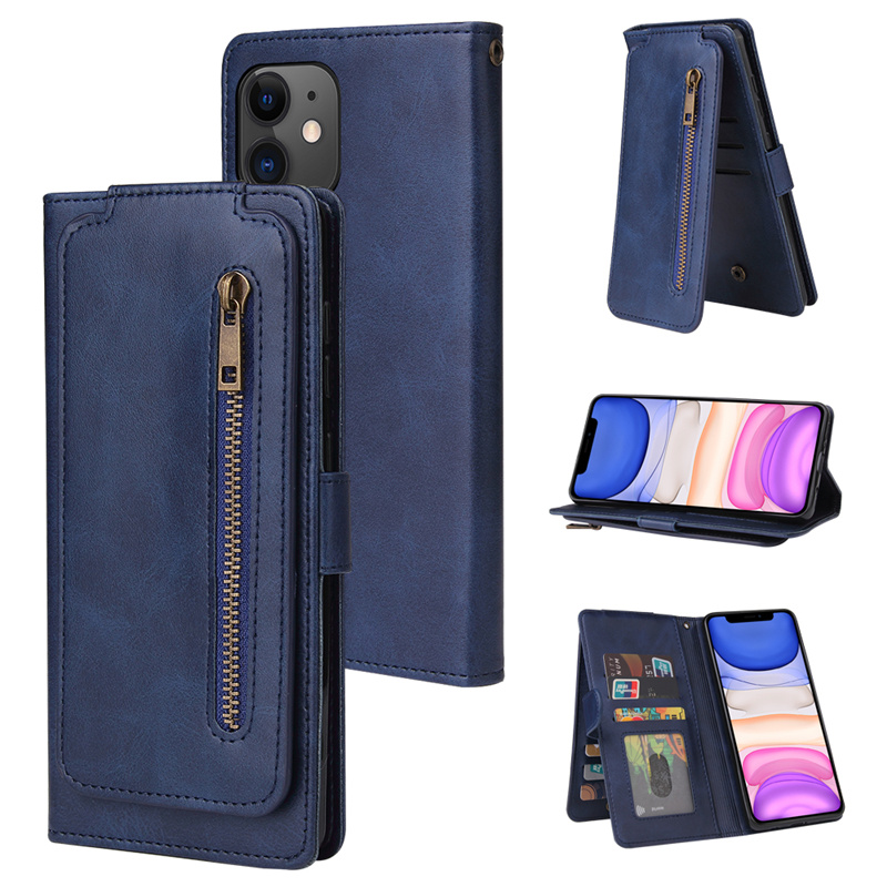 Zipper Flip Cover Casing Xiaomi Poco F3 Redmi K40 K20 Note 7 8 9 Pro Max 8A 8 7A Leather Case Full Card Slot Holder Wallet Protective Shell