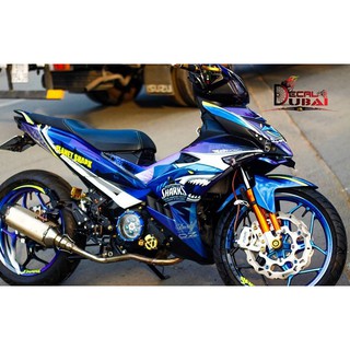 Tem trùm Exciter 150 cá mập xanh trắng