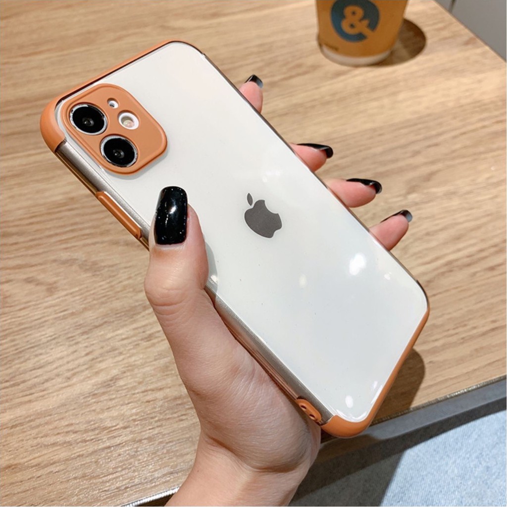 Ốp Onion lưng trong viền màu bảo vệ camera màu pastel dẻo mịn dành cho iPhone 11 Pro Max 7 8 Plus X XsMax XR