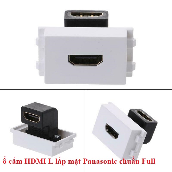 Ổ cắm HDMI gập 90 độ, âm tường dùng mặt Panasonic chuẩn FULL cao cấp