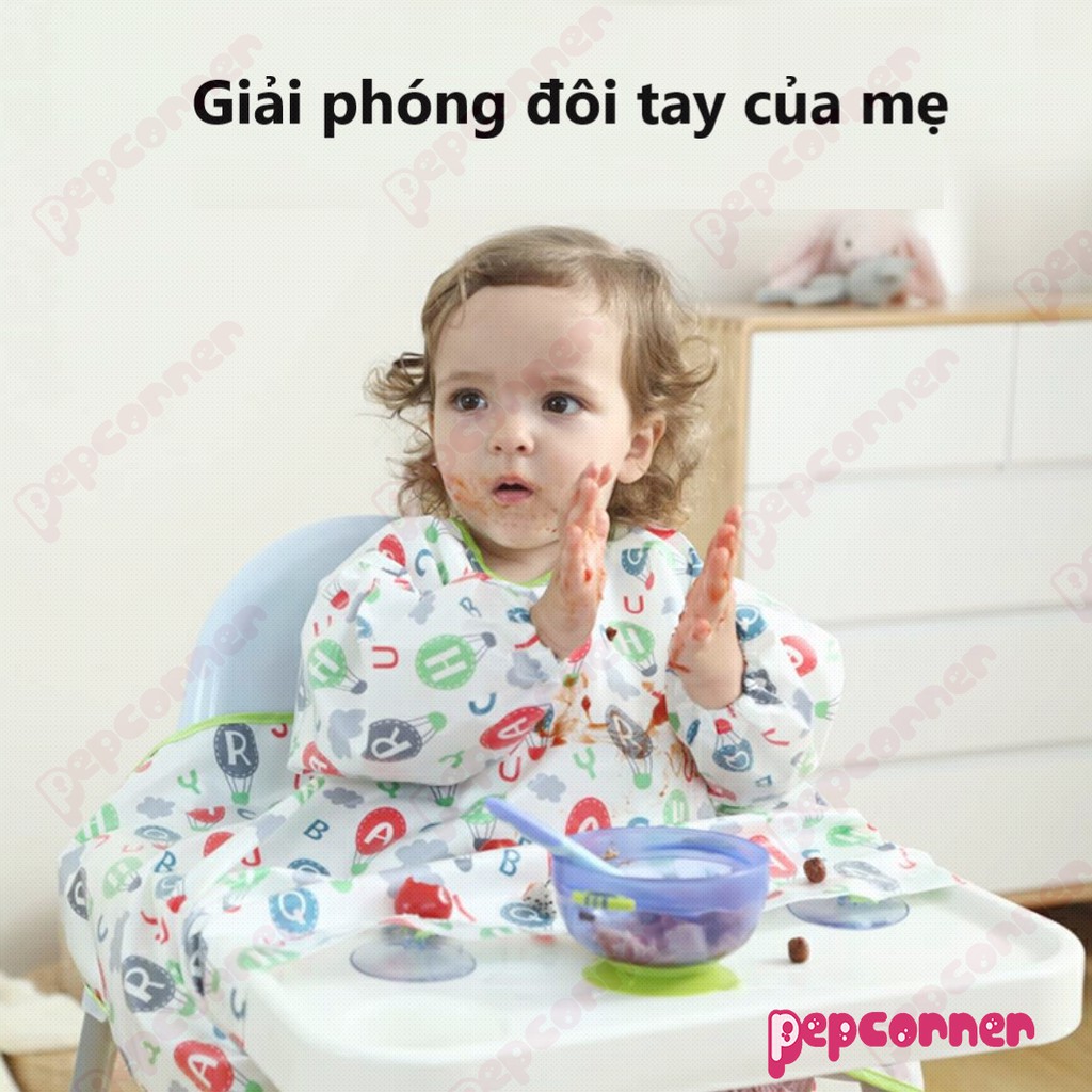 (CỰC PHẨM) Áo ăn dặm cao cấp MS127 hút dính vào mặt bàn chống thấm nước chống thức ăn vương vãi