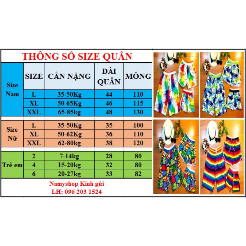 Combo đồng phục gia đình đi biển, du lịch