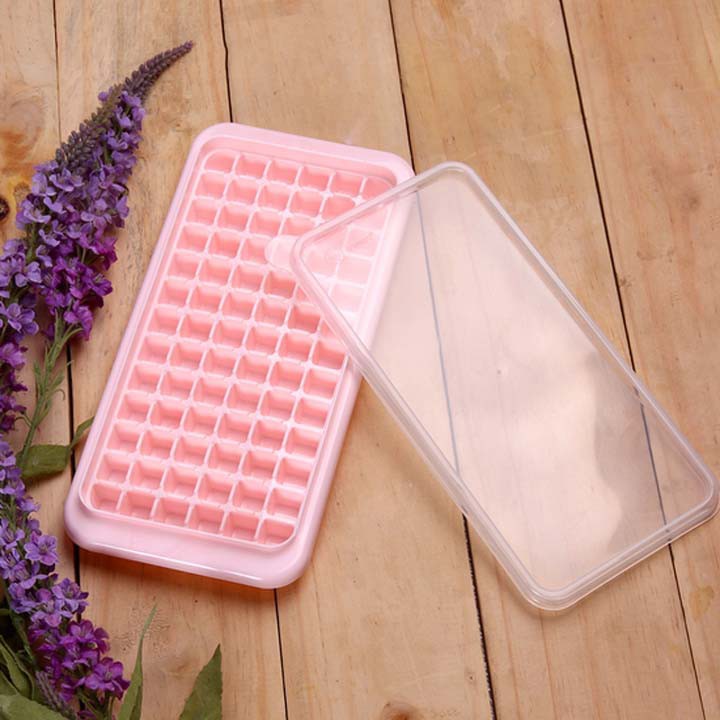 khuôn 78 viên vuông có nắp khay thạch rau câu mini - ice cube tray with lid