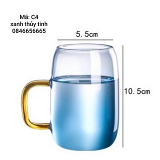 Set 2 cốc thuỷ tinh xanh 300ml