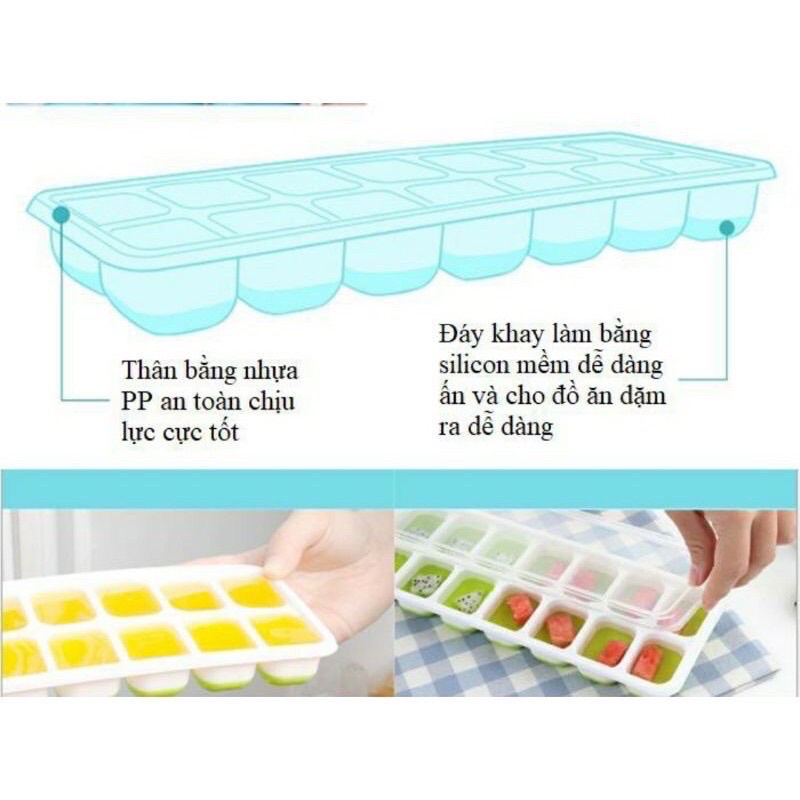 Khay Trữ Thức Ăn Đáy Silicon Có Nắp Đậy