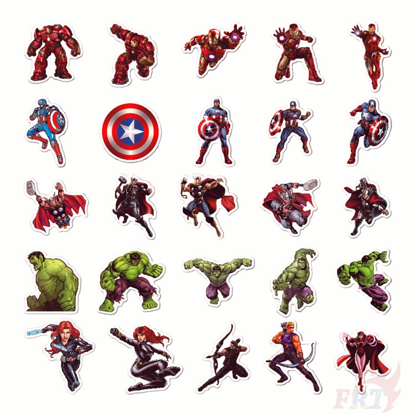 Bộ 100 Cái/Bộ ❉ Miếng Dán Hình Siêu Anh Hùng Marvel Và DC ❉ Miếng Dán Chống Thấm Nước Thời Trang