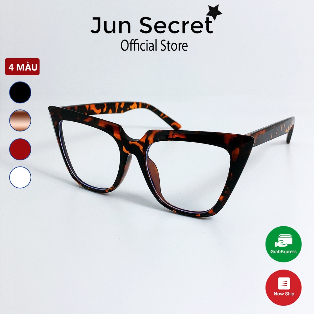 Gọng kính mắt thời trang Jun Secret chất liệu nhựa mắt mèo dày dặn JS33A62 nhiều màu