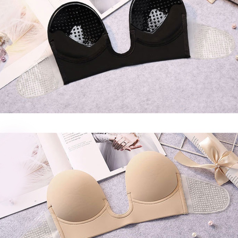 Youyo Áo Lót Nâng Ngực Silicone Không Dây Hình Chữ U Sâu Vô Hình Cho Nữ