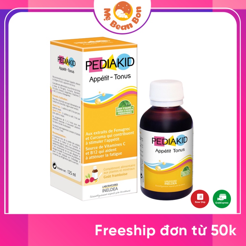 siro Pediakid cho bé biếng ăn Appetit Tonus 125ml của Pháp hỗ trợ tăng hấp thụ cải thiện hệ miễn dịch từ 6 tháng trở lên