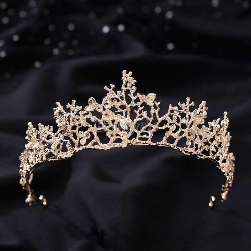 Vương Miện Công Chúa Baroque Đính Pha Lê Chụp Ảnh Sinh Nhật / Đám Cưới