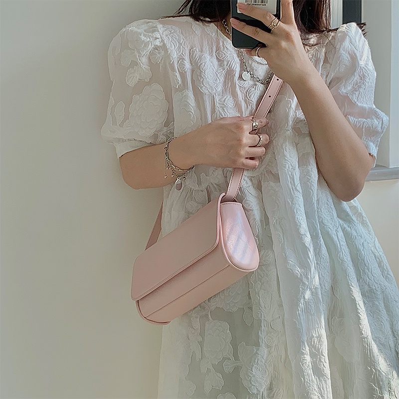 Túi đeo chéo IELGY màu hồng đơn giản tùy chỉnh thiết kế thời trang cao cấp cho nữ