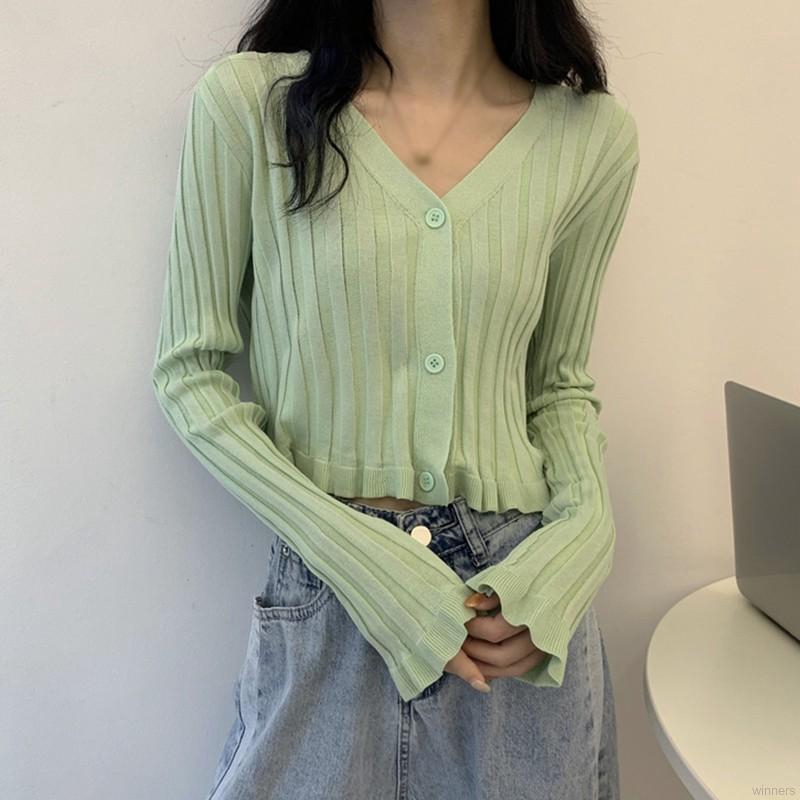 Áo Cardigan Dệt Kim Cổ Tim Xinh Xắn Cho Nữ | BigBuy360 - bigbuy360.vn