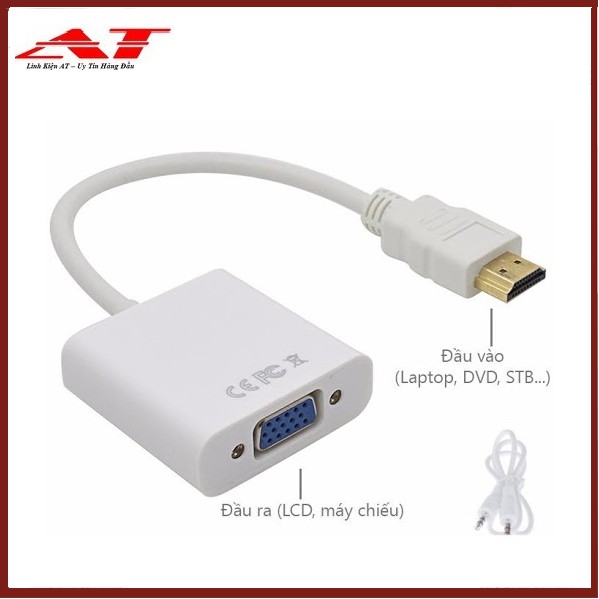 CÁP HDMI RA VGA CÓ JAD 3.5 AUDIO