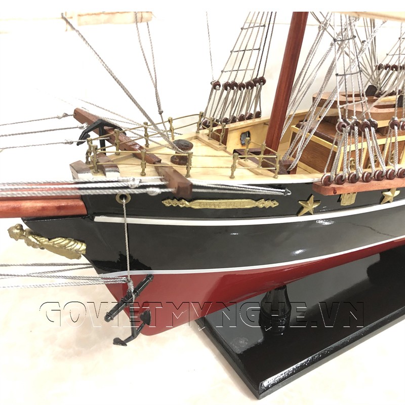 Mô Hình Thuyền Gỗ Chở Hàng Cutty Sark - Thân 80cm - Sơn Đỏ/Đen