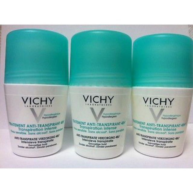 Lăn Khử Mùi Giúp Khô Thoáng Vùng Da Dưới Cánh Tay 48h Vichy Traitement Anti- Transpirant 48h (50ml)