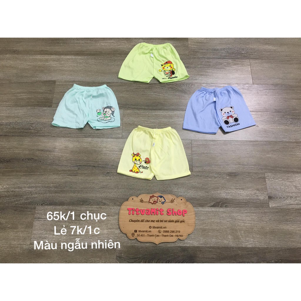 Quần chục đùi cotton in gấu(loại 65k)