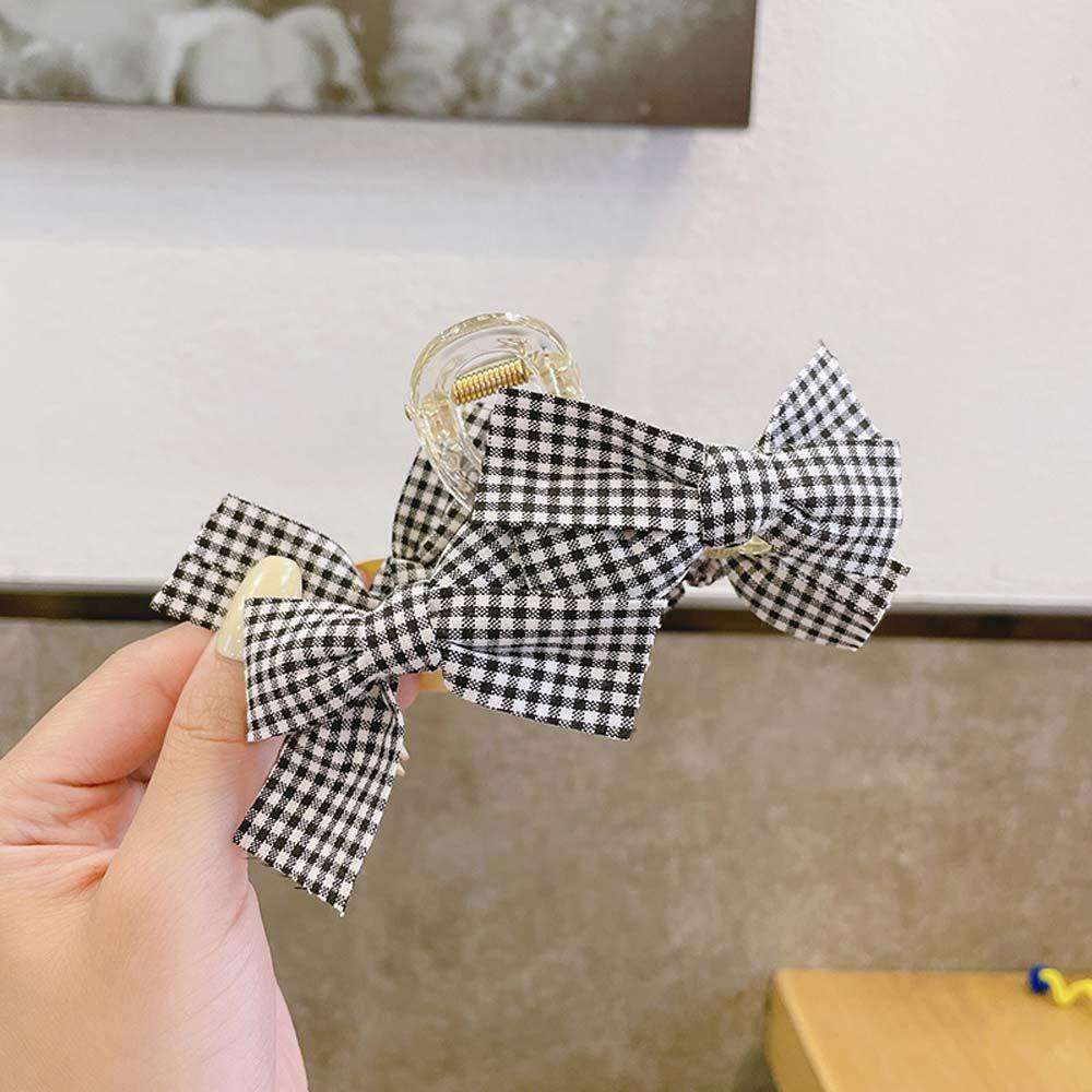 Kẹp Tóc Càng Cua Đính Nơ Bằng Acrylic Cỡ Lớn Thanh Lịch Cho Nữ