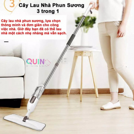 Chổi Lau Nhà Thông Minh Phun Sương Lau Sạch Mọi Vết Bẩn, Kèm 1 Miếng Lau Gắn Sẵn